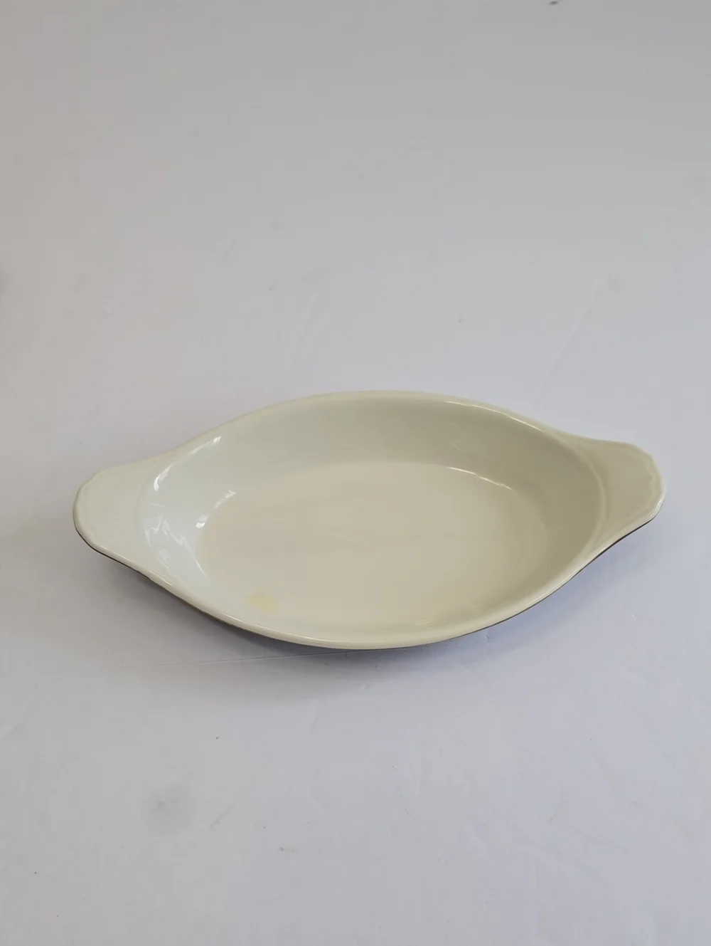 Vintage Rego Pottery Japan Set Of 2 Oval Casserole Au Gratin Dish Glazed Brown